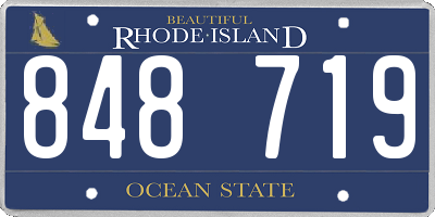 RI license plate 848719