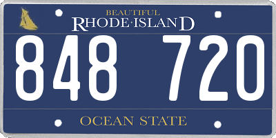 RI license plate 848720