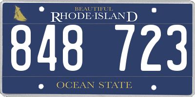 RI license plate 848723