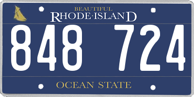 RI license plate 848724