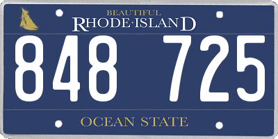 RI license plate 848725