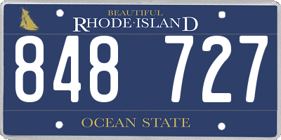 RI license plate 848727
