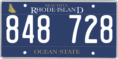 RI license plate 848728