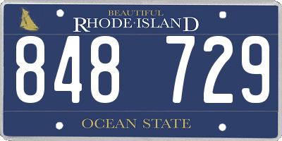 RI license plate 848729
