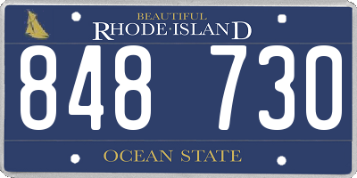 RI license plate 848730