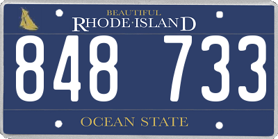 RI license plate 848733