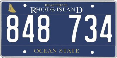 RI license plate 848734