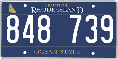 RI license plate 848739