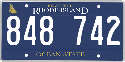 RI license plate 848742