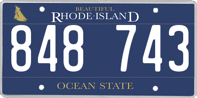 RI license plate 848743