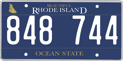 RI license plate 848744