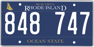 RI license plate 848747