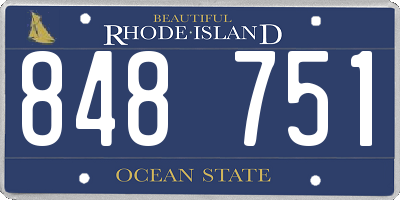 RI license plate 848751