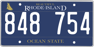 RI license plate 848754