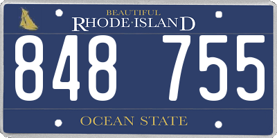 RI license plate 848755