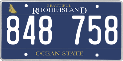 RI license plate 848758