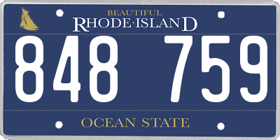 RI license plate 848759