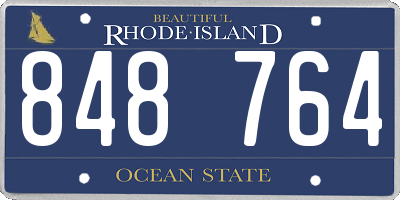 RI license plate 848764