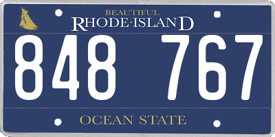 RI license plate 848767