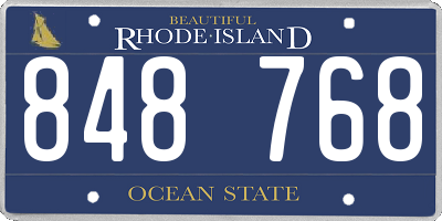RI license plate 848768