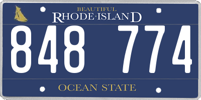 RI license plate 848774