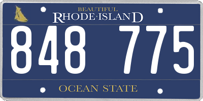 RI license plate 848775