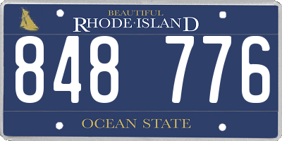RI license plate 848776