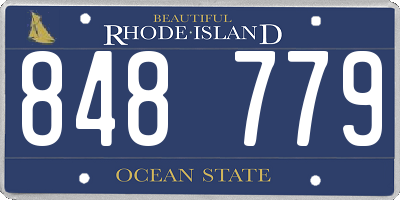 RI license plate 848779