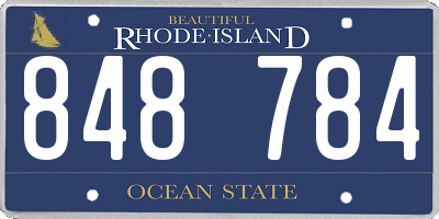 RI license plate 848784