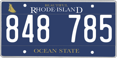 RI license plate 848785