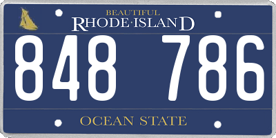 RI license plate 848786