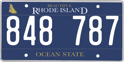 RI license plate 848787