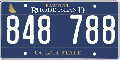 RI license plate 848788