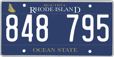 RI license plate 848795