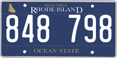 RI license plate 848798