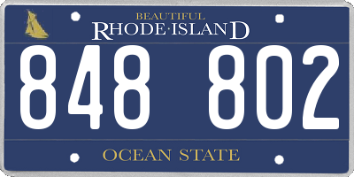 RI license plate 848802