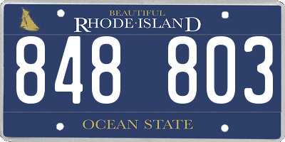 RI license plate 848803