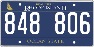 RI license plate 848806