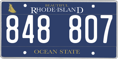 RI license plate 848807