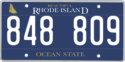 RI license plate 848809