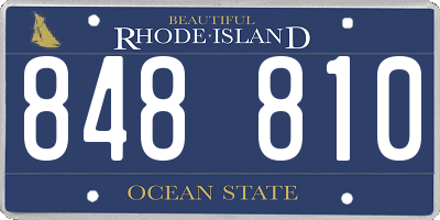 RI license plate 848810