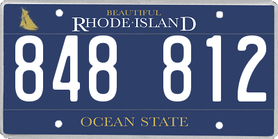 RI license plate 848812