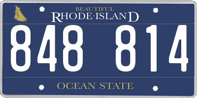 RI license plate 848814