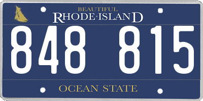 RI license plate 848815