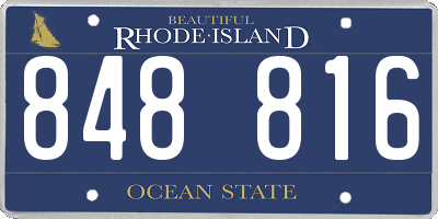 RI license plate 848816