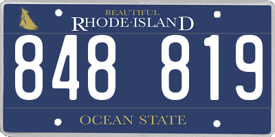 RI license plate 848819