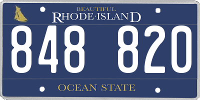 RI license plate 848820