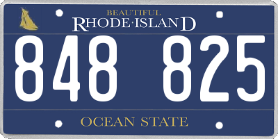 RI license plate 848825