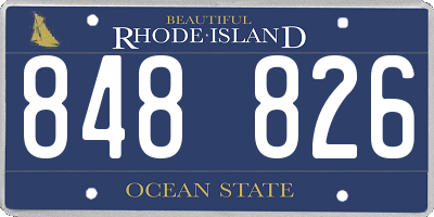 RI license plate 848826