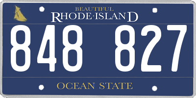 RI license plate 848827